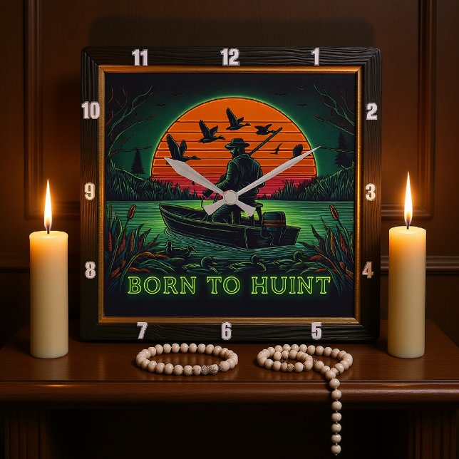 Born to Hunt The Hunter's Vigil Square Wall Clock (Creator Uploaded)