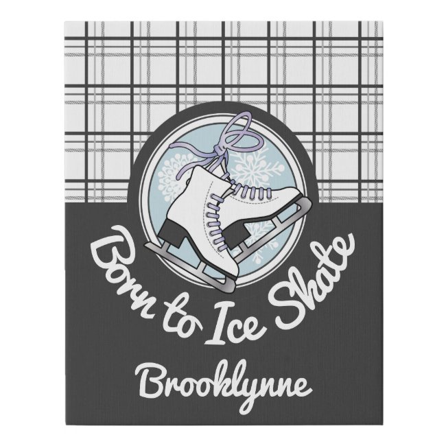 Born to Ice Skate - Cute Modern Tartan Ice Skating