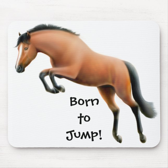 Born to Jump Thoroughbred Horse Mousepad (Front)