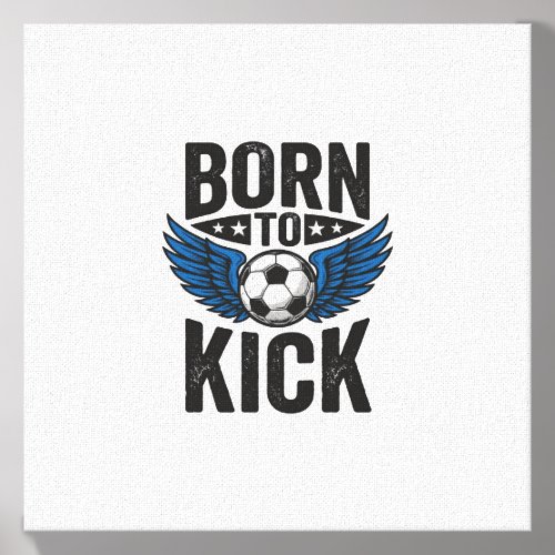 Born To Kick Vintage Soccer Wings Shirt Design_1 Canvas Photo Tile
