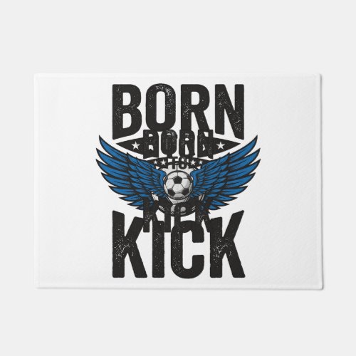 Born To Kick Vintage Soccer Wings Shirt Design_1 Doormat