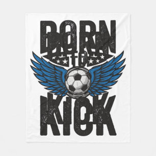 Born To Kick Vintage Soccer Wings Shirt Design_1 Fleece Blanket