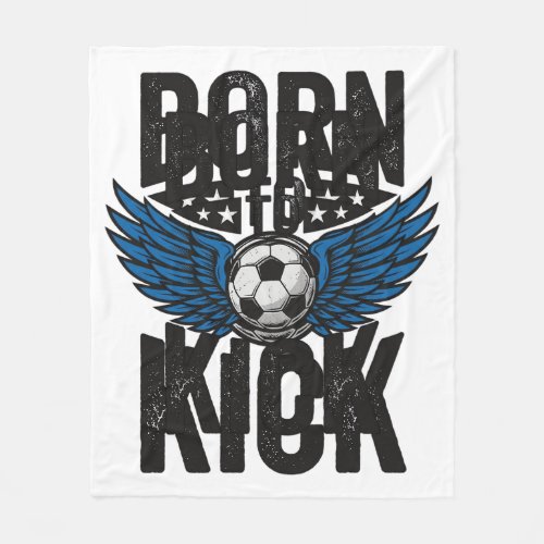 Born To Kick Vintage Soccer Wings Shirt Design_1 Fleece Blanket