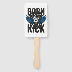 Born To Kick Vintage Soccer Wings Shirt Design_1 Hand Fan