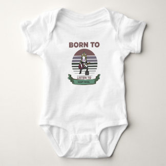 Born To Listen To Heavy Metal Funny Unicorn Baby Bodysuit