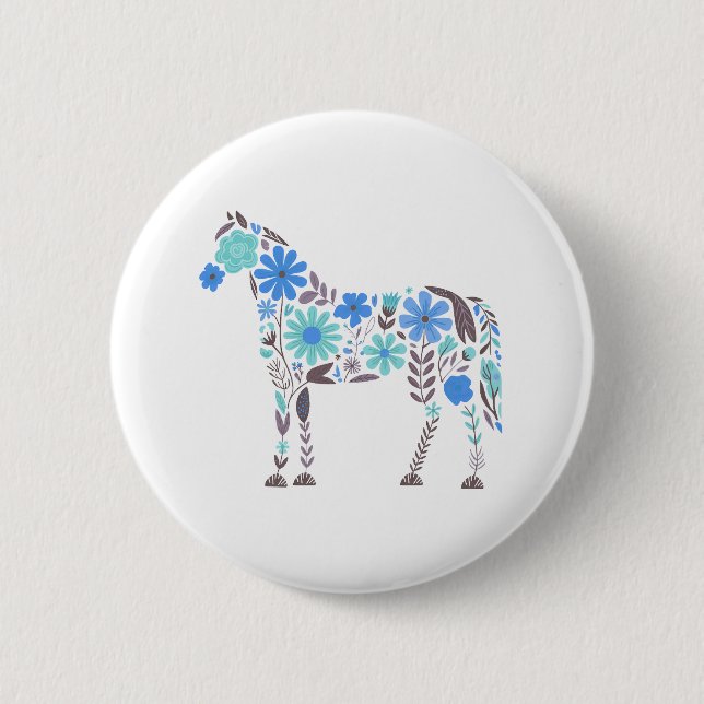 Born to Love Horses Button (Front)
