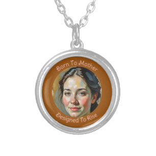 Born to Mother Quote Silver Plated Necklace
