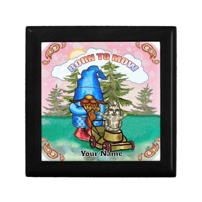 Born To Mow gnome Gift Box (Front)