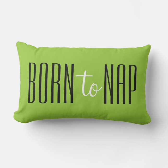 BORN to NAP custom color & name throw pillow (Front)