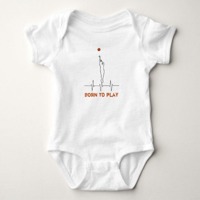 Born to play basketball baby bodysuit (Front)