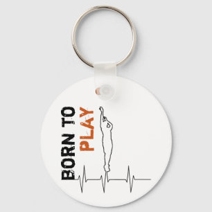 Born to play basketball keychain