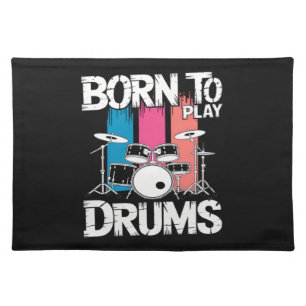 Born To Play Drums Cloth Placemat