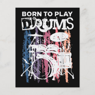 Born To Play Drums Drumming Rock Music Band Drumme