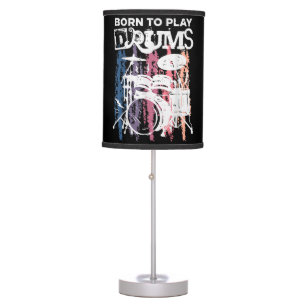 Born To Play Drums Drumming Rock Music Band Drumme Table Lamp