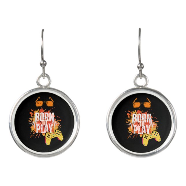born to play games earrings (Front)