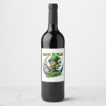 Born to play guiter ! leprechaun playing guiter wine label