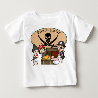 Born To Plunder - Baby Girl Pirates & Treasure Baby T-Shirt