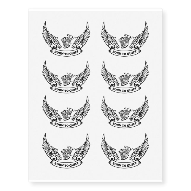 Born To Quilt Biker Tattoo (Front)