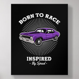 Born to Race Classic Muscle Car Retro Speed Design Acrylic Photo Tile