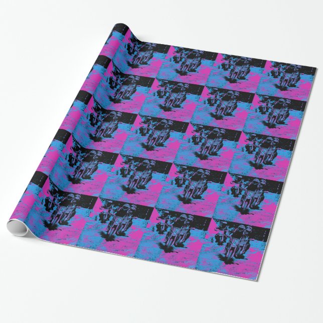 "Born to Race" Motocross Dirt-Bike Champion Racer Wrapping Paper (Unrolled)