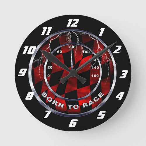 Born to race speedometer round clock