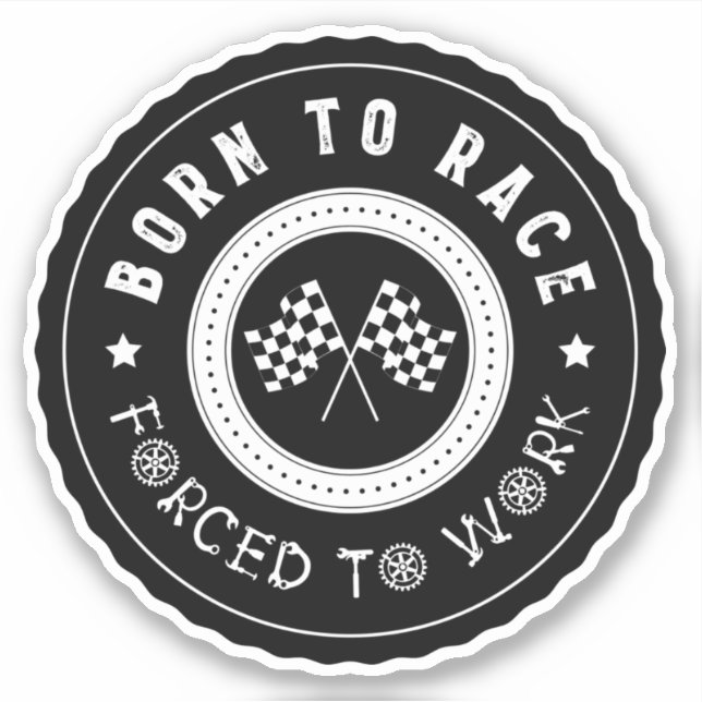 Born to Race Wheel Badge Sticker (Front)