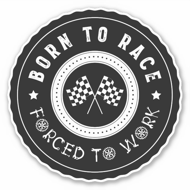 Born To Race Wheel Badge Sticker (Front)