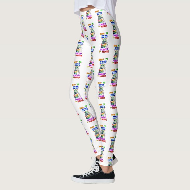 Born To Read Forced To Work Leggings (Left)