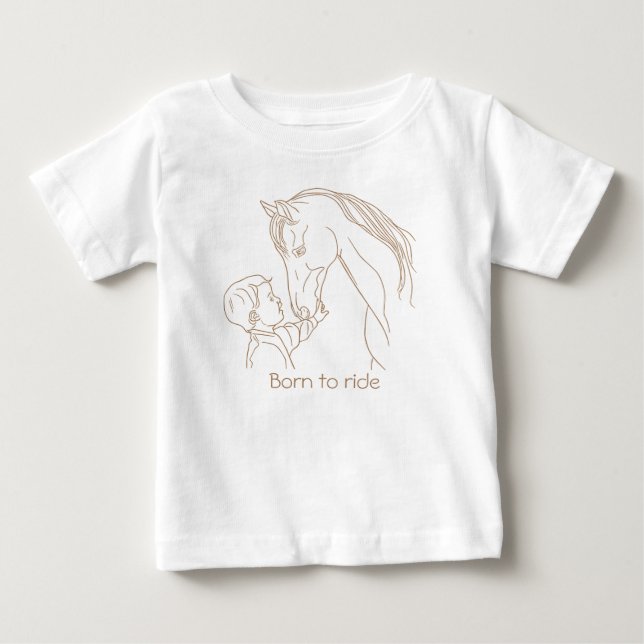 "Born to Ride" Baby Horse T-Shirt | Equestrian Tee (Front)