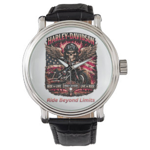 Born to Ride Built to Lead Motorcycle Skull Men's Watch