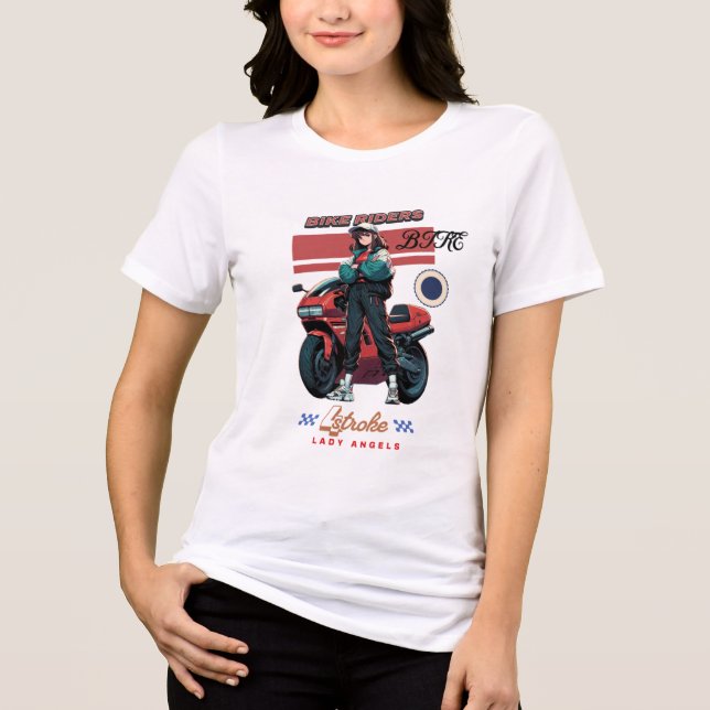 born to ride | fearless bike rider graphic design Tri-Blend shirt (Front)