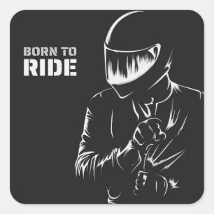 BORN TO RIDE" Motorcycle Biker Helme Square Sticker