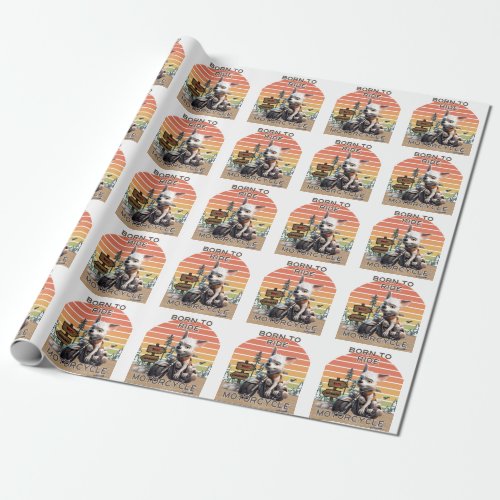 Born to Ride Motorcycle _ Dog Wrapping Paper