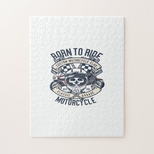Born To Ride Motorcycle Jigsaw Puzzle