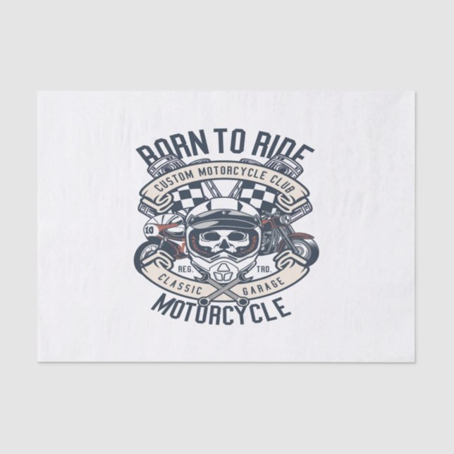 Born To Ride Motorcycle Tissue Paper (Front)