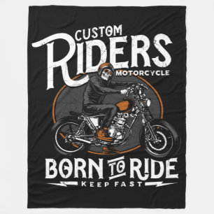 Born to ride motorcycles fleece blanket