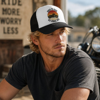 Born To Ride Old School Soul Retro Biker Motorcycl Trucker Hat