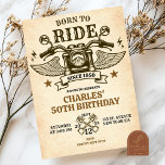 Born To Ride Vintage Motorbike 50th Birthday Invitation<br><div class="desc">Born To Ride Motorbike 50th Birthday Invite,  Motorcycle Adult Birthday Party,  Vintage Rockstar Bikers Birthday Party,  Dirt Bike Party</div>