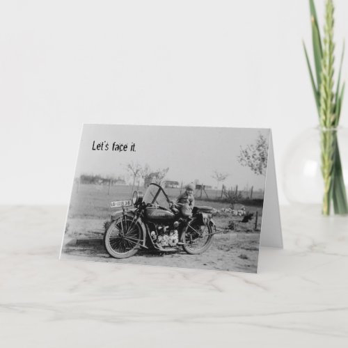 Born To Ride Vintage Motorcycle Birthday Card