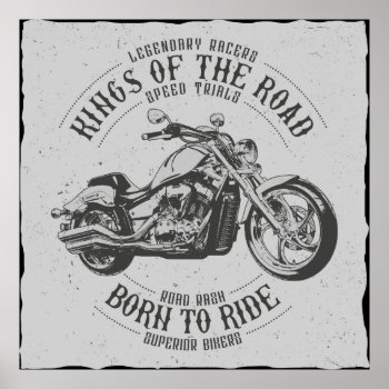 Born To Ride Wallart Poster by GiftStation at Zazzle