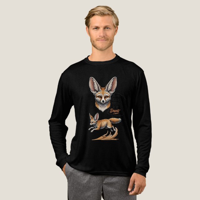 Born to Rise – Desert Fennec Fox Illustration Tri-Blend Shirt (Full Front)
