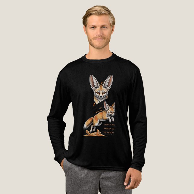 Born to Rise – Fennec Fox Desert Art Illustration Tri-Blend Shirt (Full Front)