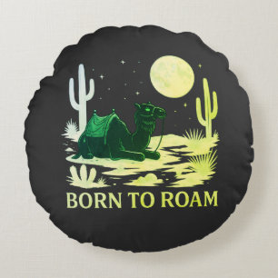 Born to Roam Round Pillow