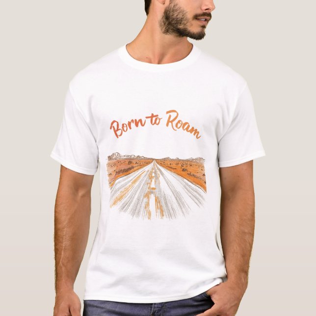 Born to Roam 🛣️ | Vintage Road Trip T-Shirt  (Front)