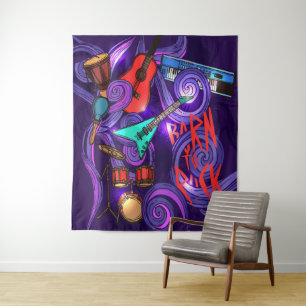 Born to rock abstract music background Tapestry