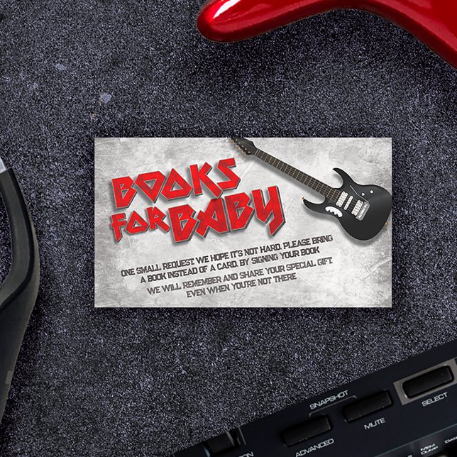 Born to Rock Baby Shower Book Request Enclosure Card (Creator Uploaded)