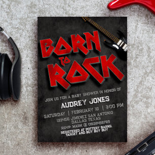 Born to Rock - Baby Shower  Invitation