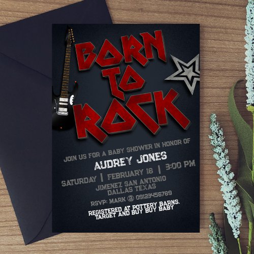 Born to Rock Baby Shower Invitation