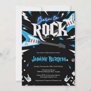 Born to ROCK Baby Shower Invitation, Guitar Invite