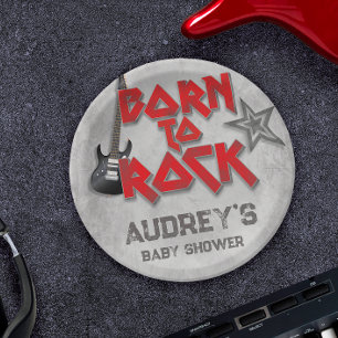 Born to Rock - Baby Shower Paper Plates